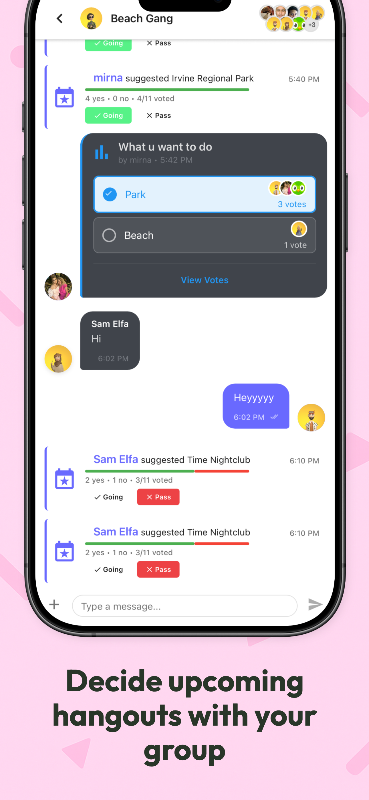 Group chat and voting